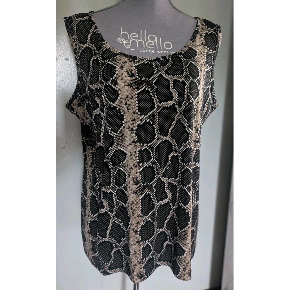 Attitudes By Renee Snake Skin Tank Top Womens Size LP Multicolor A453384
